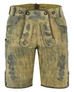 PANTALONCINI IN PELLE TEDESCHI TRACHTEN TRACHTEN DA UOMO OKTOBERFEST PANTALONCINI IN PELLE - Foto 1 di 8