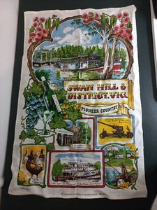 Large Novelty Tea Towel 75cm Swan Hill Made In Hong Kong - Foto 1 di 6