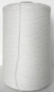 WHITE 8/2 Cotton unmerc. cone yarn weave knit crochet, 3360 ypp, 1 lb (450+ g) - Picture 1 of 2