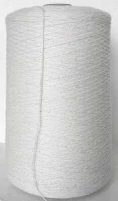 WHITE 8/2 Cotton unmerc. cone yarn weave knit crochet, 3360 ypp, 1 lb (450+ g) - Image 1 of 2