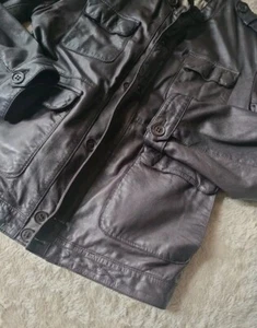 TED BAKER Brown Leather Jacket - Size 6 - Picture 1 of 13