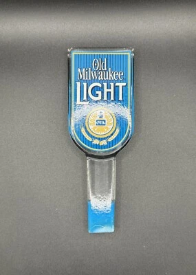 Rare Vintage Blue Old Milwaukee Light Lucite Acrylic 6 1/2” Draft Beer Tap Han - Image 1 of 4