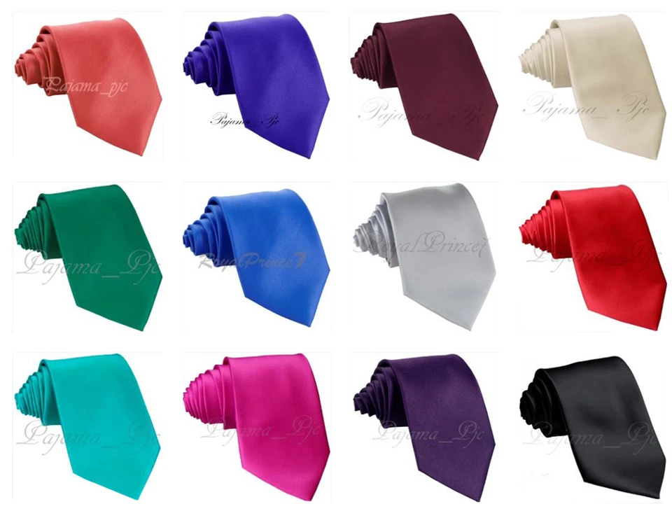 Corbatas nuevas para hombre color sólido auto atado para fiesta formal boda prom Foto 1 de 1