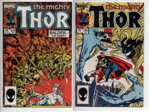 The Mighty Thor 344 & 345 Marvel Comic Book Lot 1984 Balder The Brave - Picture 1 of 3