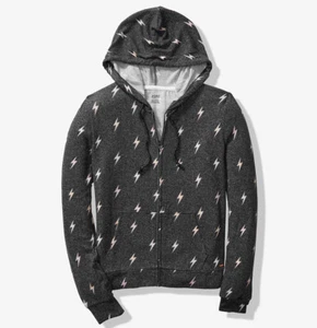 Vs Victorias Secret Pink Cozy Perfect Hoodie Sweater Jacket Top Black Rainbow⚡️S - Picture 1 of 3