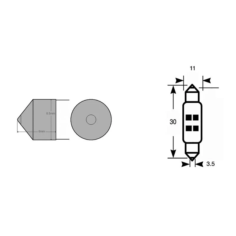 Okyami Blister 2 lampadina Led 12v Sv8,510X31 Bianca E03002302 - Immagine 1 di 1