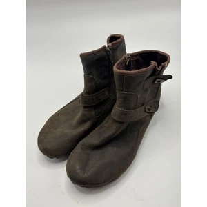 Merrell Damenschuhe braun Leder seitlicher Reißverschluss Schnalle Komfort Größe 9 - Bild 1 von 7