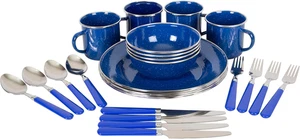 24-Piece Enamel Camping Tableware Set - Picture 1 of 12