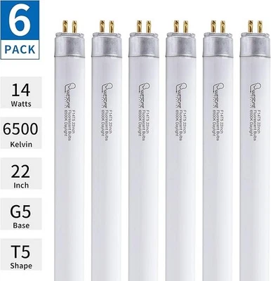 Wesome Lighting 6-Pack 22 Inch F14T5/DL Fluorescent Light Bulb, 6500K Daylight - Image 1 of 4