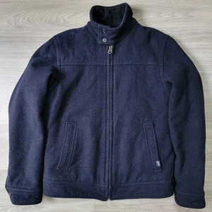 Vtg Abercrombie & Fitch Jacket Men's S Navy Blue Wool Quilted Eisenhower Bomber - Picture 1 of 20
