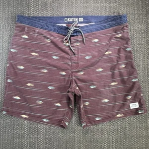 Katin Board Shorts Men 40 Actual 42 Beach Surf Swim Trunks Aztec Birds Southwest - Picture 1 of 24