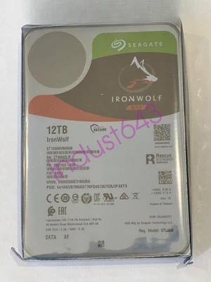 Seagate New ST12000VN0008 12TB IronWolf 3.5"SATA 7200rpm Internal Hard Drive HDD - Image 1 of 3