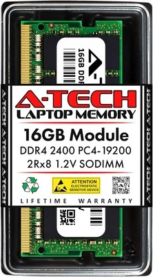 A-Tech 16GB DDR4 2400 MHz SODIMM PC4-19200 (PC4-2400T) CL17 2Rx8 Non-ECC  - Image 1 of 4