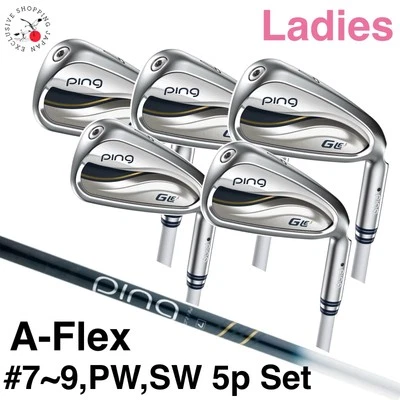 PING G LE3 Ladies Iron Wedge Set #7-9,PW,SW 5pcs A-Flex ULT 250 J Graphite Shaft - Image 1 of 4