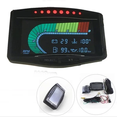 Multifunction 5IN1 Tachometer Water Temp+Oil Pressure Gauge Fuel Voltmeter Kit F Foto 1 de 4