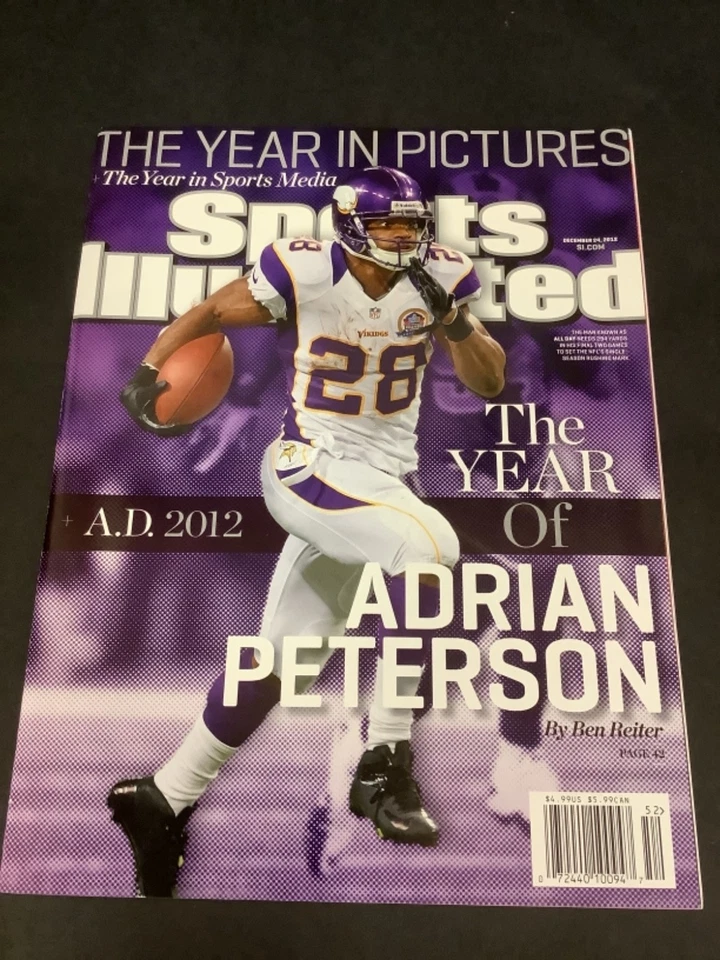 ADRIAN PETERSON SPORTS ILLUSTRATED NO LABEL NL NEWSTAND MINNESOTA VIKINGS - Image 1 of 1
