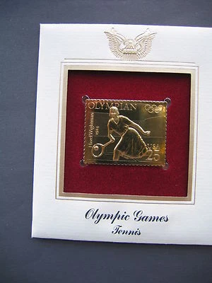 Juegos Olímpicos 1990 Tenis Hazel Wightman Oro Cubierta Réplica SELLO Foto 1 de 3