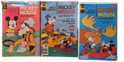 LOTE DE 3 CÓMICS DE WALT DISNEY MICKEY MOUSE y GOOFY WHITMAN AÑOS 70 VINTAGE BB Foto 1 de 4