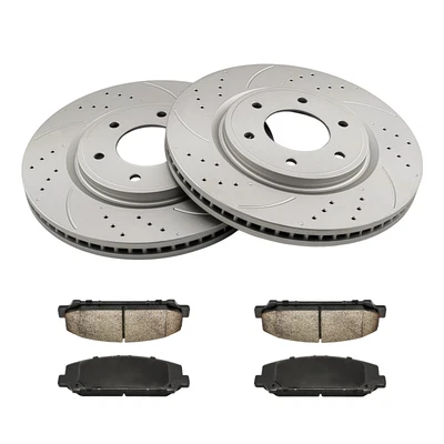 Kit de pastillas de freno de rotor perforadas delanteras para Infiniti QX56 2007 2008-2010 31506 Foto 1 de 4