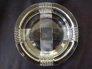 Merit Glass Ashtray Vintage Art Deco Style Weighs 2 lb Ribbed Design MCM 6"Dia. - Picture 1 of 7
