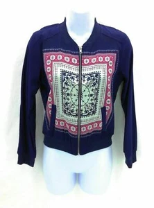 W Girl Girls Long Sleeve Full Zip Jacket Blue Multi Colored Front Pattern XL - Picture 1 of 2