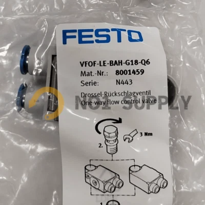 1PC NEW FESTO VFOF-LE-BAH-G18-Q6 8001459 One-way flow control valve