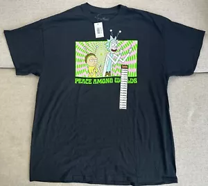 NEW- Rick and Morty Mens Size XL T-Shirt Black Short Sleeve Crewneck - Picture 1 of 3