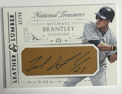 Panini National Treasures 2015 cuero y madera Michael Brantley automático 32/96 Foto 1 de 4
