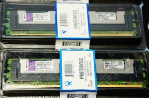 PC Kingston Pair Dimm Ram 2GB KVR667D2S4F5/2G 240Pin Fully Buffered NEW SEALED - Picture 1 of 7