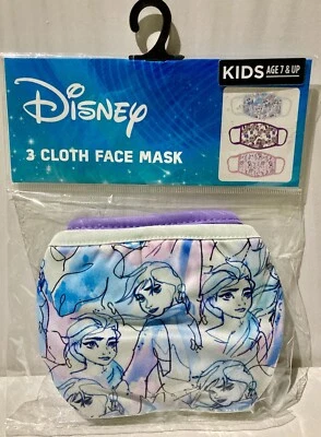 Girls Disney Movie Frozen 1pk Face Masks Cloth 3 Pair Included Ages 7-Up😷🆕 - Image 1 of 4