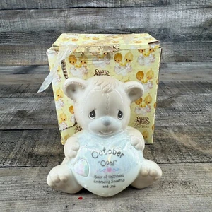 Precious Moments Birthstone Bear Bank October Opal Color Of Happiness - Picture 1 of 12