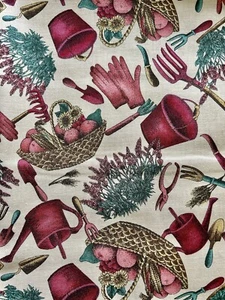 County Fair Flower Gardening Sewing Fabric Hoffman International 1 Yard - Picture 1 of 3