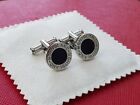 Montblanc Iconic Collection Stainless Steel & Onyx Stone Cufflinks