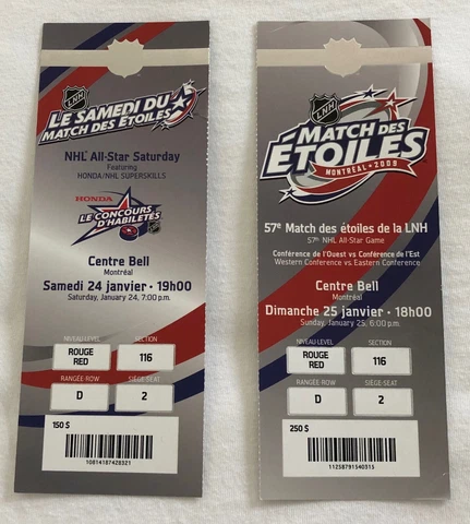 2009 NHL All-Star Game Montreal Full Ticket Stub with Skills Competition Cover
