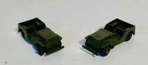 Vintage Tootsie Toy Metal U.S Army Jeep - Set of 2 - "O" Gauge Compatible - Picture 1 of 7
