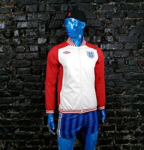 England Team Training Jacket With Zipped Red White Umbro Polyester Mens Size M