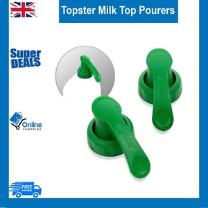 Topster Milk Top Pourers (Green) - Milk Bottle Pourers for Plastic Bottles, for - Picture 1 of 7