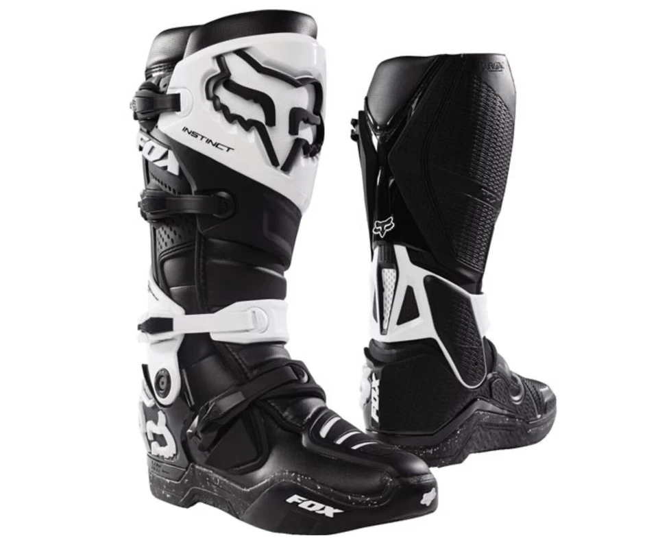 Botas Fox Racing Instinct Motocross DirtBike Talla 9 Negro Blanco 12252-021-9 Foto 1 de 3