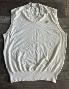 Men's L Augusta National Golf Club Masters Cream Vest 100% COTTON KNIT WORN ONCE - Picture 1 of 6