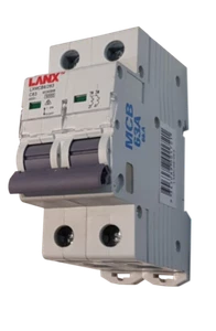 Lanx 2 Pole MCB Circuit Breaker 6KA 10 16 20 25 32 40 50 63 AMP Din Rail C CURVE - Picture 1 of 1
