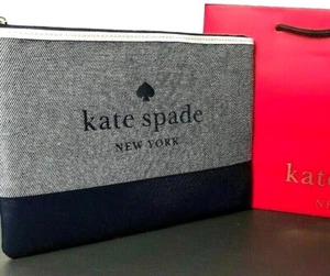 NWT Kate Spade Large Tassel Pouch Ash Street Logo Blazer Blue WLRU5328 - Picture 1 of 6