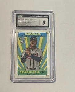2018 Topps Heritage High Number Rookie Performers Ronald Acuna Jr. CGC 9 - Picture 1 of 3