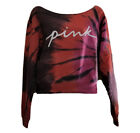 Vs Victorias Secret Pink Everyday Lounge Crop Crew Sweater Jacket Top Tie Dye L