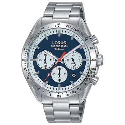 Orologio Uomo Cronografo Lorus RT339HX9 Quadrante Blu Cinturino Acciaio Datario - Immagine 1 di 2