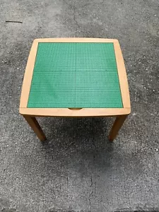 LEGO Wood Building Activity Play Table Child’s Size 21” Wide/19” High Solid Wood - Picture 1 of 5
