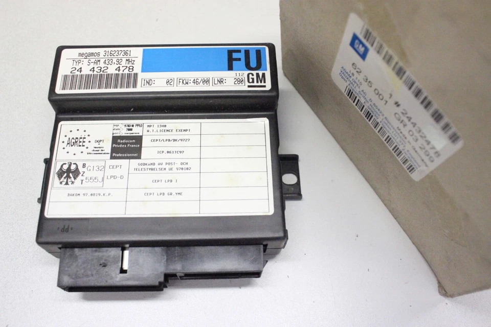 ORIG OPEL ASTRA G CABRIOLET 1.6 CENTRALINA CHIUSURA CENTRALIZZATA 24432478 IMBALLO ORIGINALE - Immagine 1 di 1