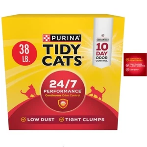 Purina Tidy Cats Clumping Cat Litter 24/7 Performance Low Dust Odor Control 38lb - Picture 1 of 13
