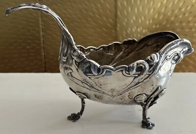 "Gran barco antiguo austro húngaro 800 plata Art Nouveau salsa salsa salsa 10"" raro" Foto 1 de 4