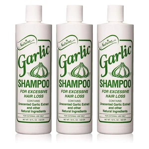 Nutrine Garlic Shampoo For Excessive Hair Loss 16oz Unscented Garlic 3PACK - Picture 1 of 1