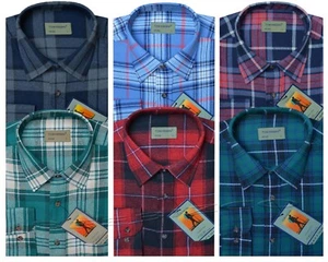Menta de leñador teñida para hombre Camisa de trabajo cepillada 100% algodón por Tom Hagan - Imagen 1 de 21
